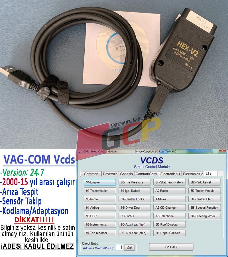 VAG-COM ARIZA TESPİT/KODLAMA CİHAZI