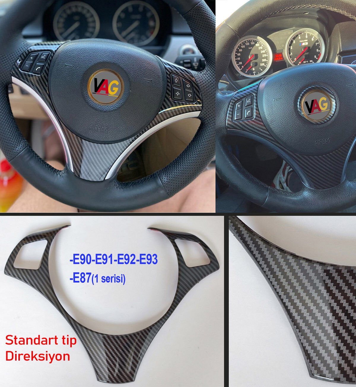 BMW E90 DİREKSİYON KARBON TRİM KAPLAMA