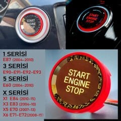 BMW KIRMIZI KRİSTAL START BUTON E87 E60 E90 E92 X3 X5