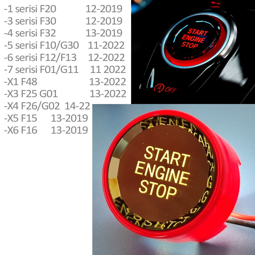 F30 KIRMIZI KRİSTAL START BUTONU